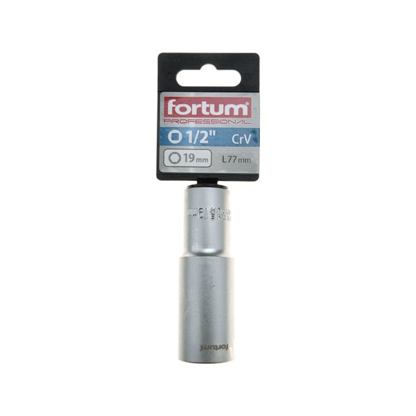 Hlavica nástrčná predĺžená, 19mm, 1/2”, FORTUM