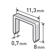 Spony 8mm, 11,3x0,52x0,70mm, balenie 1000ks