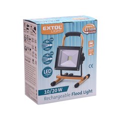 Svietidlo nabíjateľné LED, 20W, 1400lm, 11,1V Li-ion, 4400mAh, IP65, 12+230V