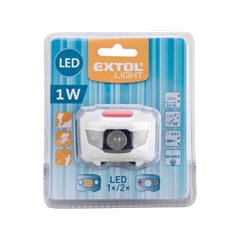 Čelovka 1W + 2LED, 4 režimy svietenia, max. dosvit 15m, ABS plast, EXTOL LIGHT