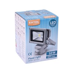 Svietidlo LED s pohybovým senzorom, 10W, 800lumenov/100cd, EXTOL LIGHT