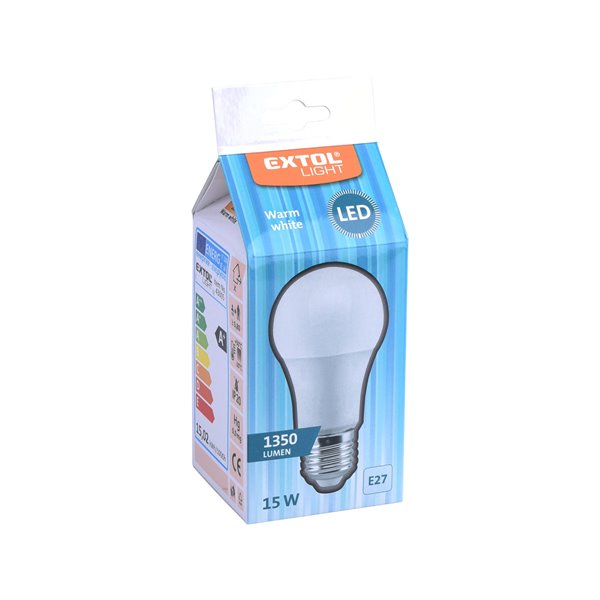 Žiarovka LED, 15W, 1350lm, E27, pr.60mm, EXTOL LIGHT