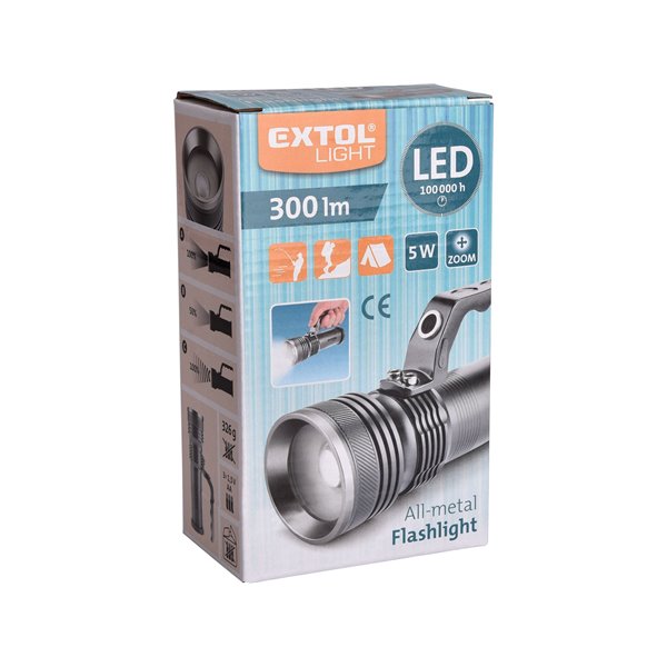 Svietidlo s rukoväťou 5W LED, 300lm, 3xAA