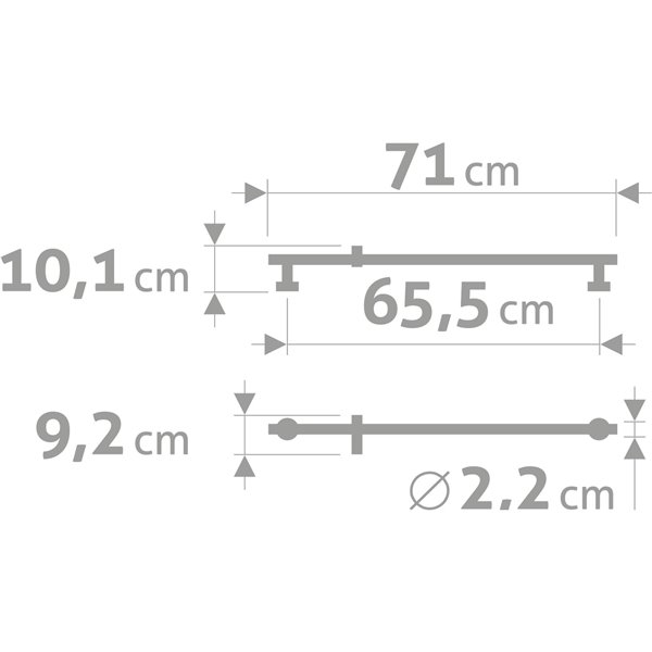 Posuvný držiak na sprchu, dĺžka 706mm, antikoro, FRESHHH