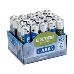 Batéria zink-chloridová 20ks, 1,5V, typ AAA, EXTOL ENERGY