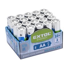 Batéria zink-chloridová 20ks, 1,5V, typ AA, EXTOL ENERGY