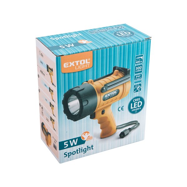 Svietidlo 5W CREE LED, 300lm, max. dosvit 400m, IP67, EXTOL LIGHT