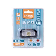 Čelovka akumulátorová 5W CREE LED, 3,7V/1Ah Li-ion, nabíjanie cez USB, EXTOL LIGHT