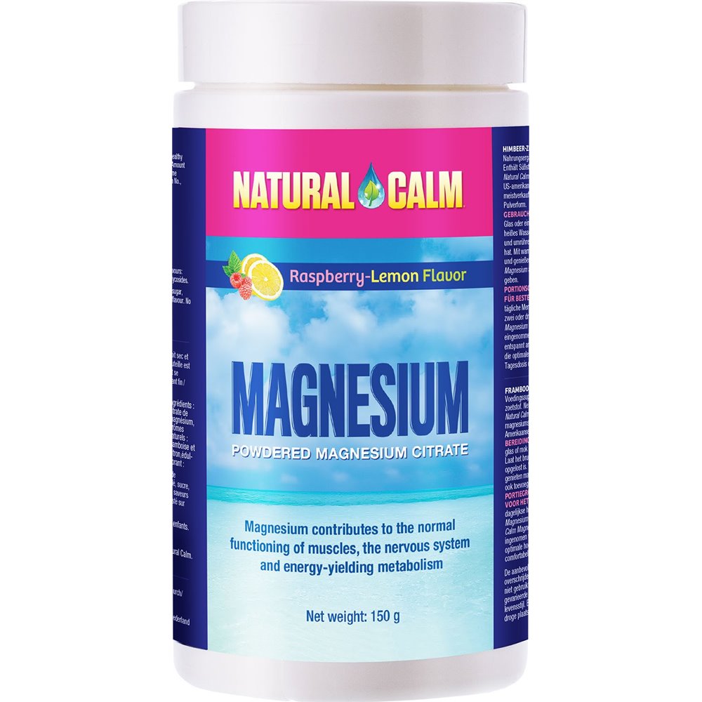 Magnezium NATURAL CALM citrát horčíka s príchuťou malina/citrón 150g