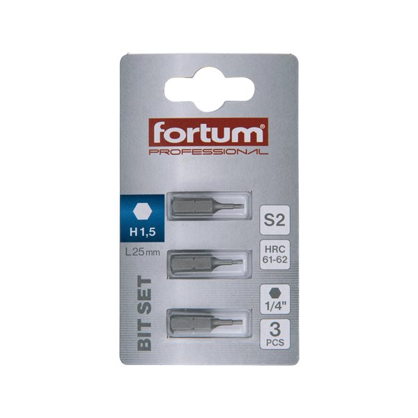 Bit imbus 3ks, H 1,5x25mm, S2, FORTUM