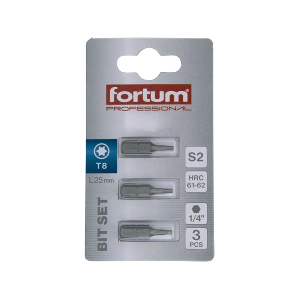 Bit torx 3ks, T 8x25mm, S2, FORTUM