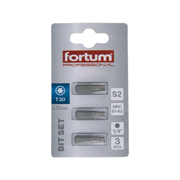 Bit torx 3ks, T 30x25mm, S2, FORTUM