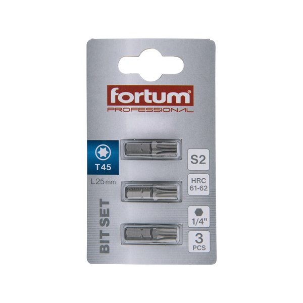 Bit torx 3ks, T 45x25mm, S2, FORTUM