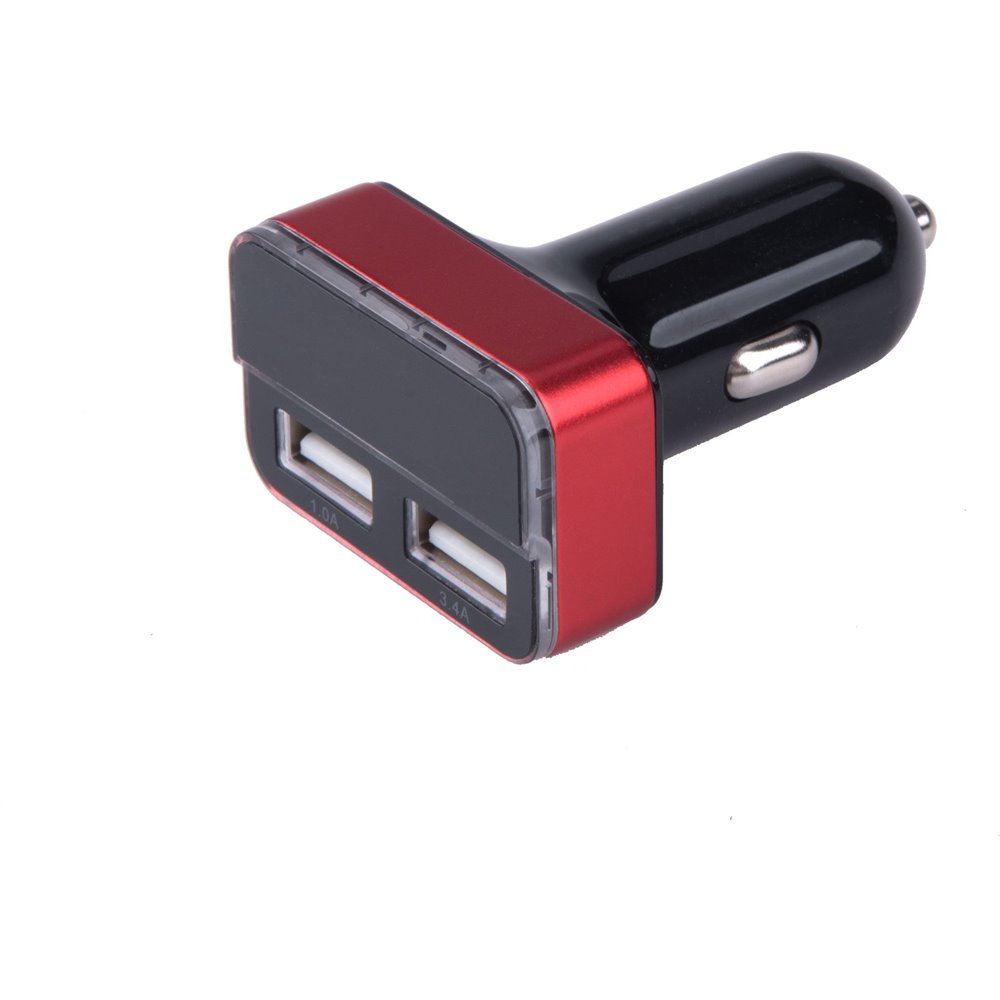 Nabíjačka USB do auta, 12-24V, výstup 5V/3,1A, 2xUSB, LCD, 12V/24V, 2xUSB (1A/5W, 3,4A/17W), LCD, úč