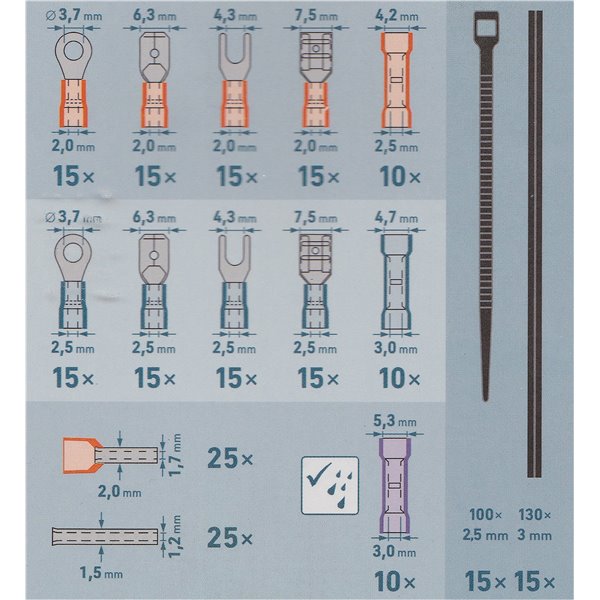 Kliešte krimpovacie pre káble 0,2-6,0mm2, sada 231ks, EXTOL PREMIUM