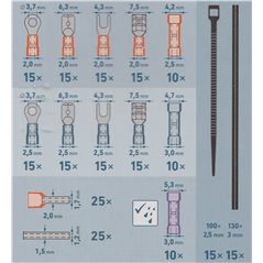 Kliešte krimpovacie pre káble 0,2-6,0mm2, sada 231ks, EXTOL PREMIUM