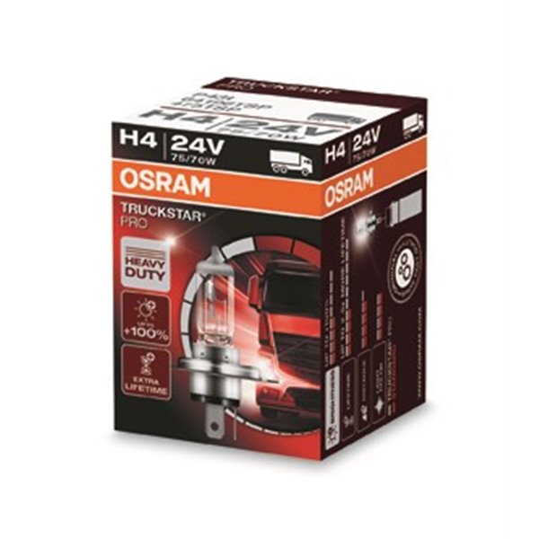 Halogen OSRAM TRUCKSTAR PRO +100% P43t 24V 75/70W H4