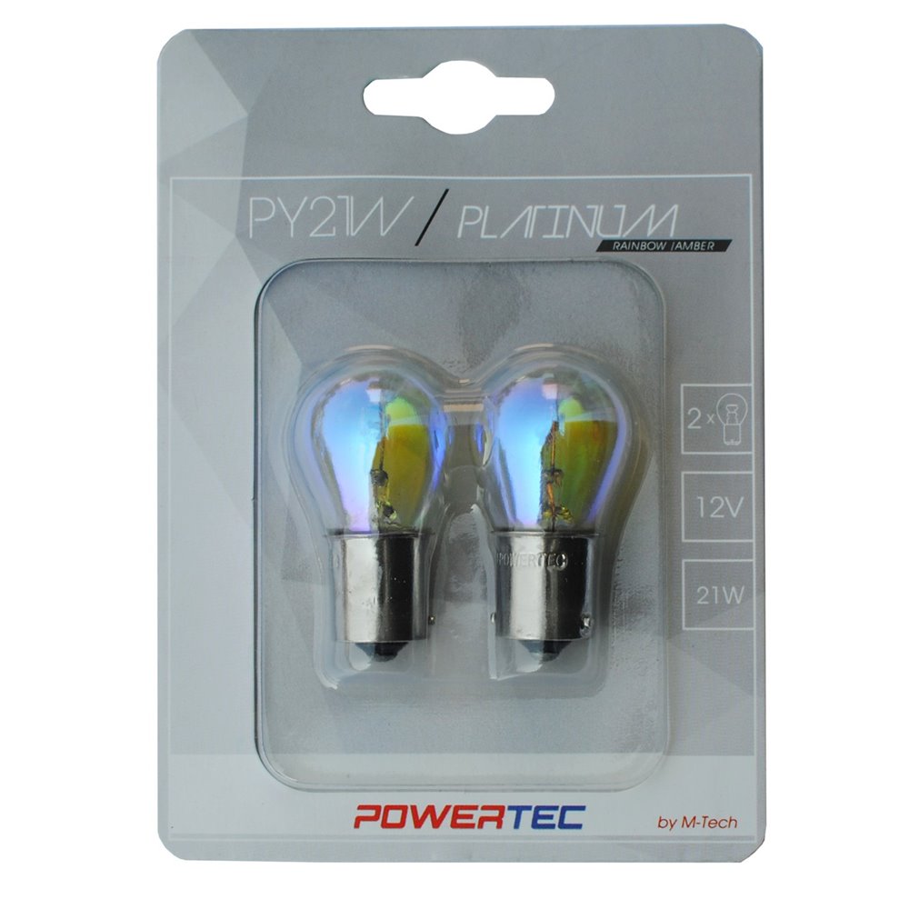 Powertec Platinum BAU15s PY21W S25 21W 12V RAINBOW Blister