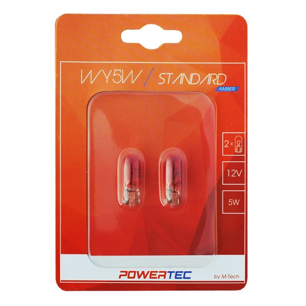 Powertec Standard W5W T10 5W Wedge 12V AMBER Blister