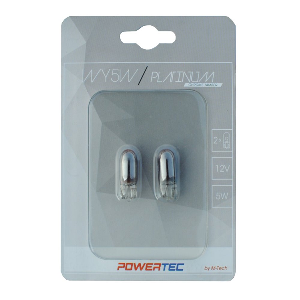 Powertec Platinum WY5W T10 5W Wedge 12V CHROME Blister