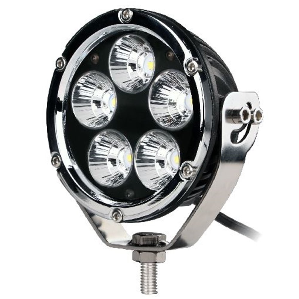 Driving Light - Side Bracket - Round Chrome, CREE 50W 4" Spot