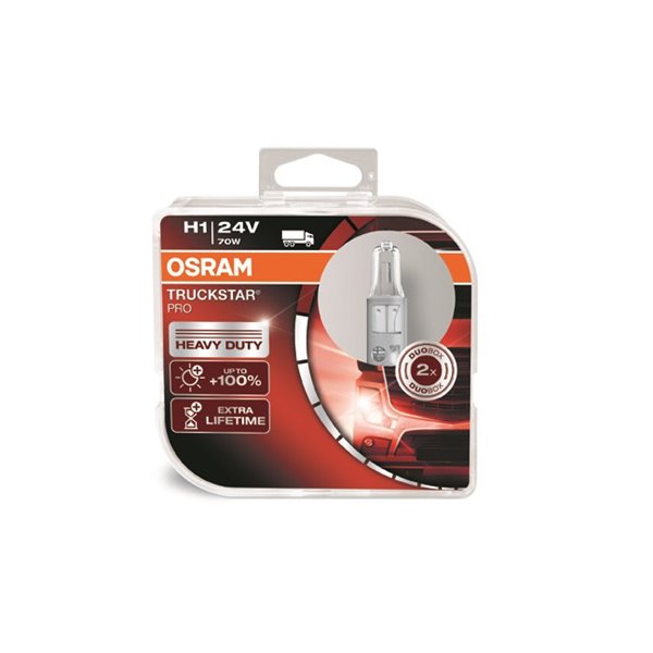 Halogen OSRAM TRUCKSTAR PRO +100% P14,5s 24V 70W H1 DUO