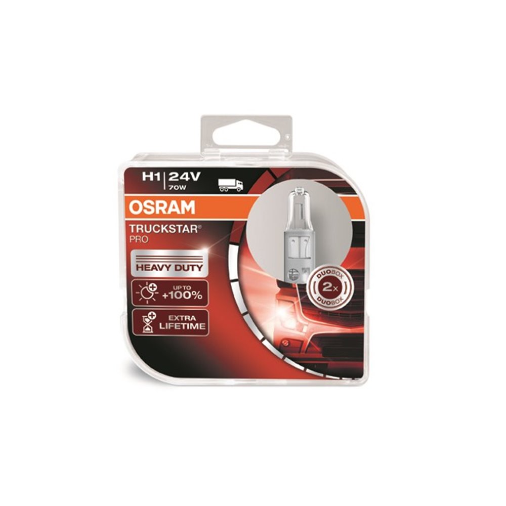 Halogen OSRAM TRUCKSTAR PRO +100% P14,5s 24V 70W H1 DUO