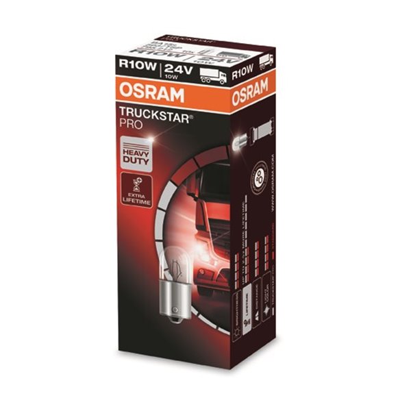 Halogen OSRAM TRUCKSTAR PRO +100% BA15s 10W 24V R10W