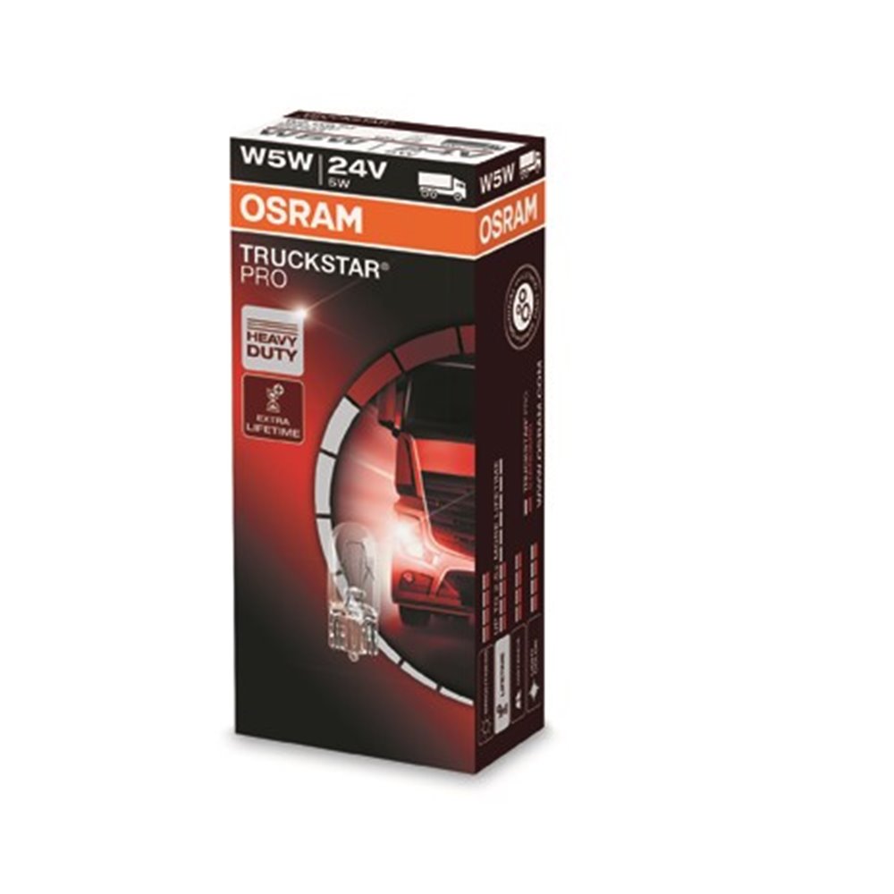 Halogen OSRAM TRUCKSTAR PRO +100% W2,1x9,5d 5W 24V W5W