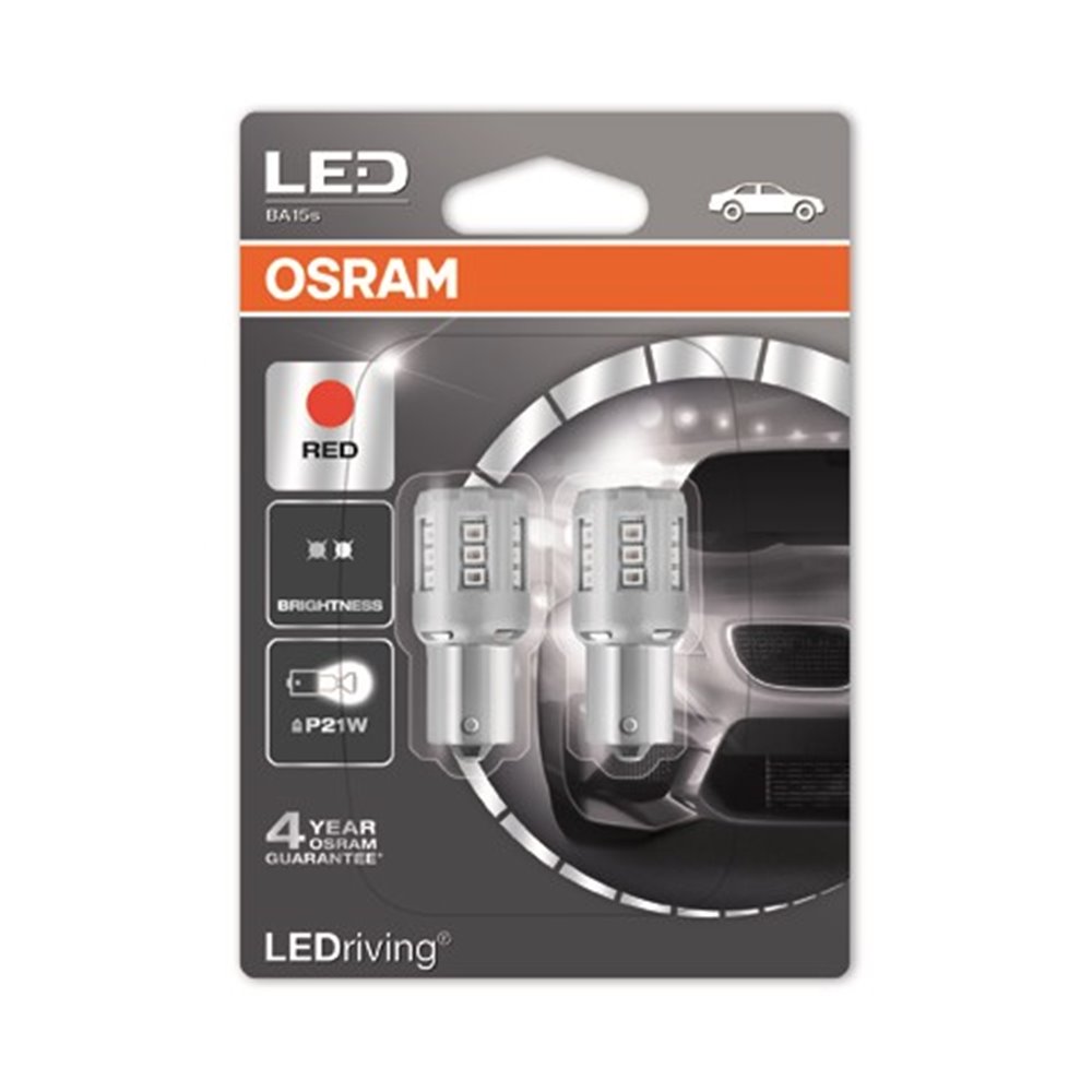 OSRAM LEDriving® 7456R-02B 2 W 12V BA15s P21W Red