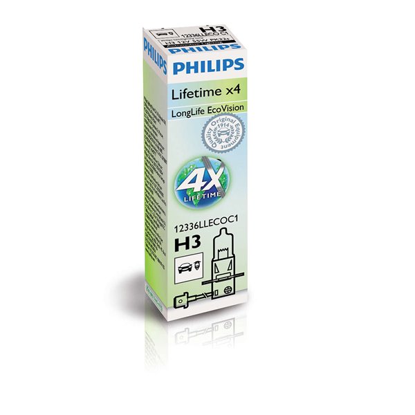 Philips H3 LongLife EcoVision 12V55W PK22s C1