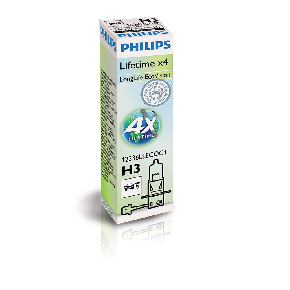 Philips H3 LongLife EcoVision 12V55W PK22s C1