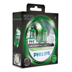 Philips H4 ColorVision Green 12V60/55W P43t-38 S2