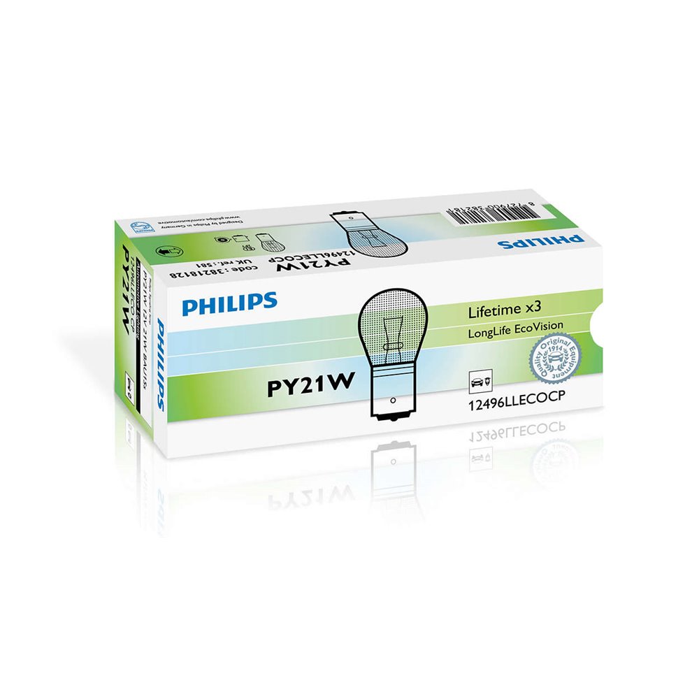 Philips PY21 LongLife EcoVision 12V21W BAU15s CP