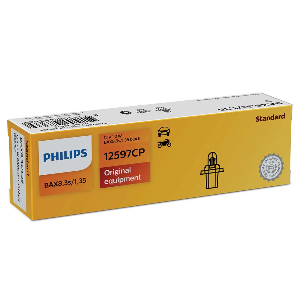 Philips Bax 8,3s/1,35 black 12V1.2W BAX8,3s/1,35 black CP