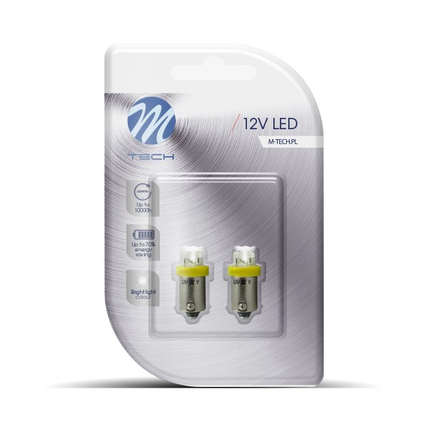 Blister 2x LED L013 - BA9s, 4LED, 3mm, yellow