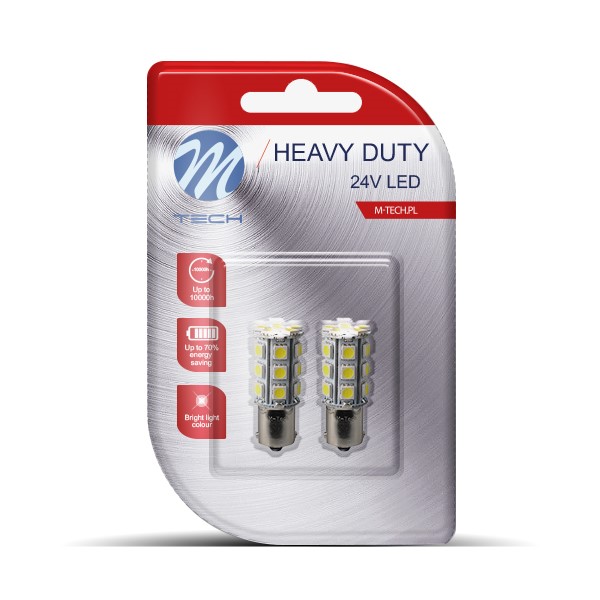 Blister 2x LED L9104W - BA15s 24xSMD5050 24V White