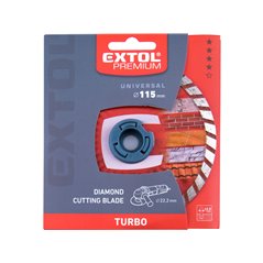 Kotúč rezný diamantový Turbo, 115mm, EXTOL PREMIUM