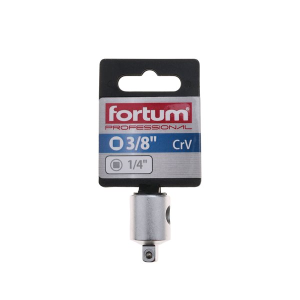 Adaptér s otvorom pre trhák, vnútorný 3/8” na vonkajší 1/4”, dĺžka 28mm, FORTUM