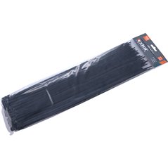 Pásky sťahovacie čierne, 4,8x400mm, 100ks, pr105mm, 22kg, nylon PA66, EXTOL PREMIUM