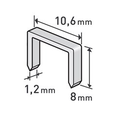 Spony do sponkovacej pištole 1000ks, dĺžka/L 8mm