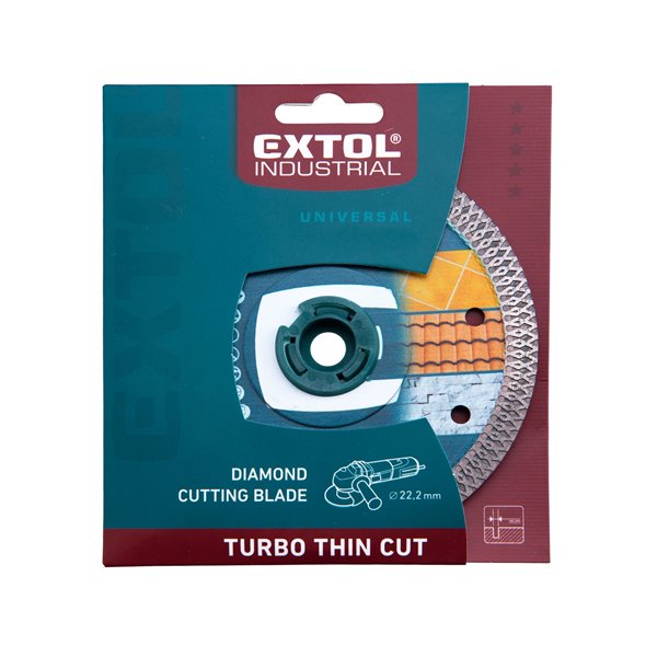 Kotúč rezný diamantový Turbo Thin Cut, 230mm, EXTOL INDUSTRIAL