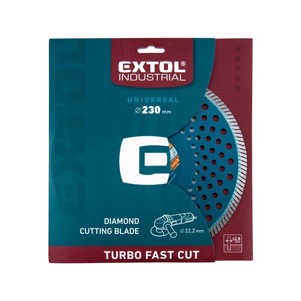 Kotúč rezný diamantový Turbo Fast Cut, 230mm, EXTOL INDUSTRIAL