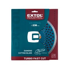 Kotúč rezný diamantový Turbo Fast Cut, 230mm, EXTOL INDUSTRIAL