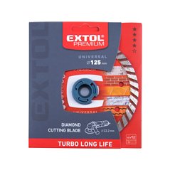 Kotúč rezný diamantový Turbo Long Life, 125mm, EXTOL PREMIUM