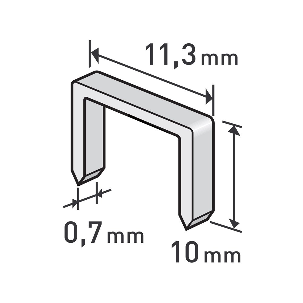 Spony 10mm, 11,3x0,52x0,70mm, balenie 1000ks