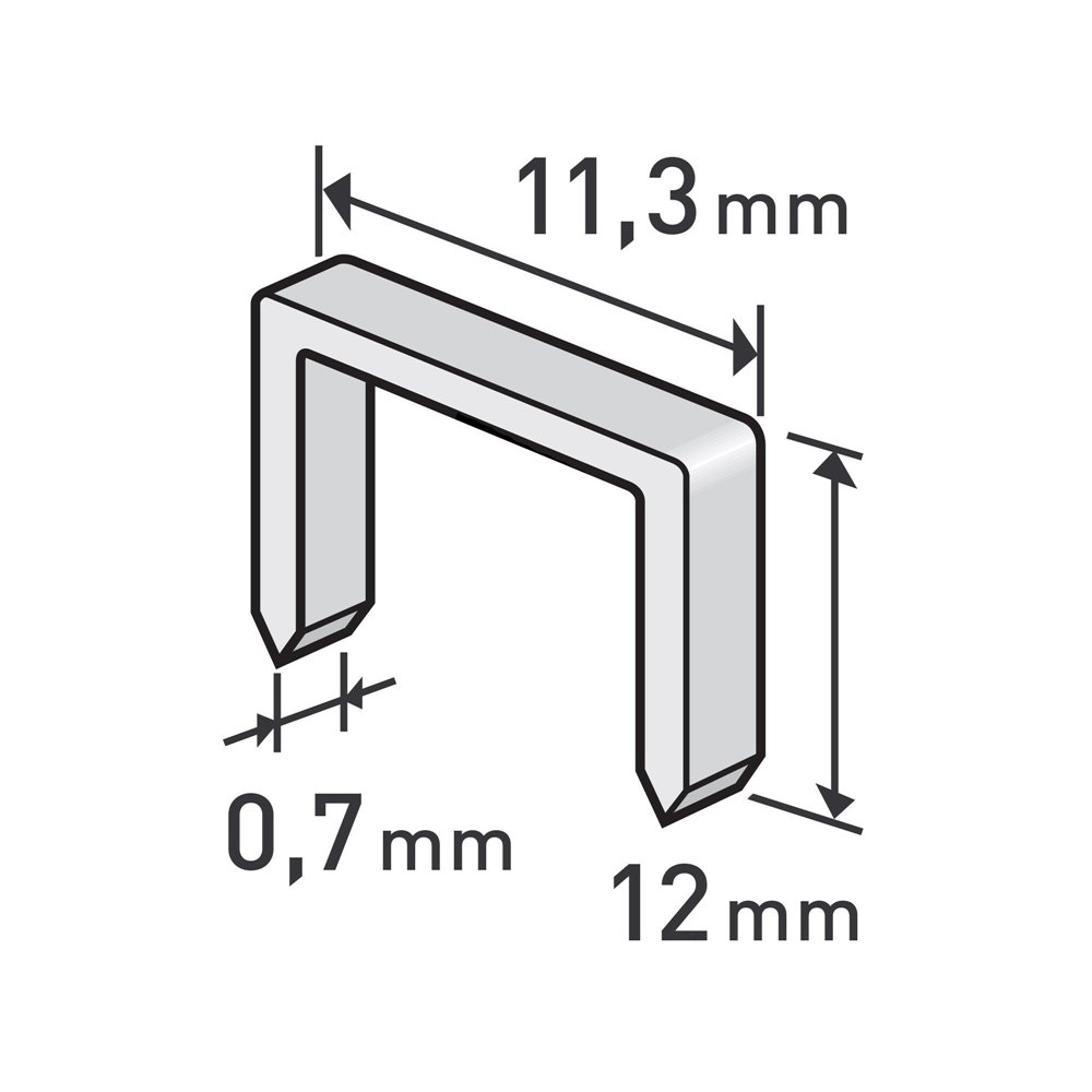 Spony 12mm, 11,3x0,52x0,70mm, balenie 1000ks