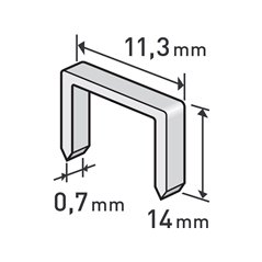 Spony 14mm, 11,3x0,52x0,70mm, balenie 1000ks