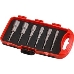 Hlavice nástrčné magnetické so 6-hrannou stopkou 1/4"", sada 6ks, 6-13mm, EXTOL PREMIUM