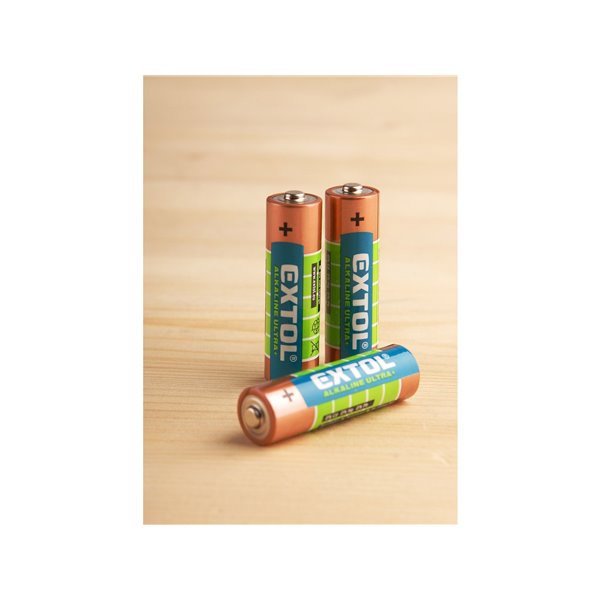 Batéria alkalická 4ks, 1,5V, typ AAA, EXTOL ENERGY